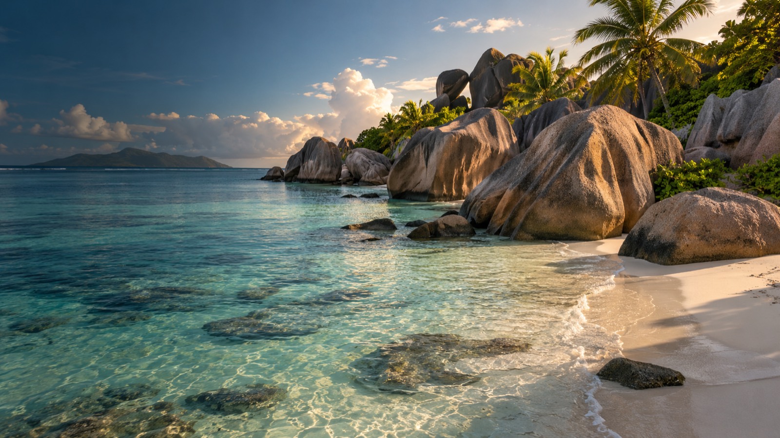 Granite boulders and turquoise water at Anse Source d'Argent