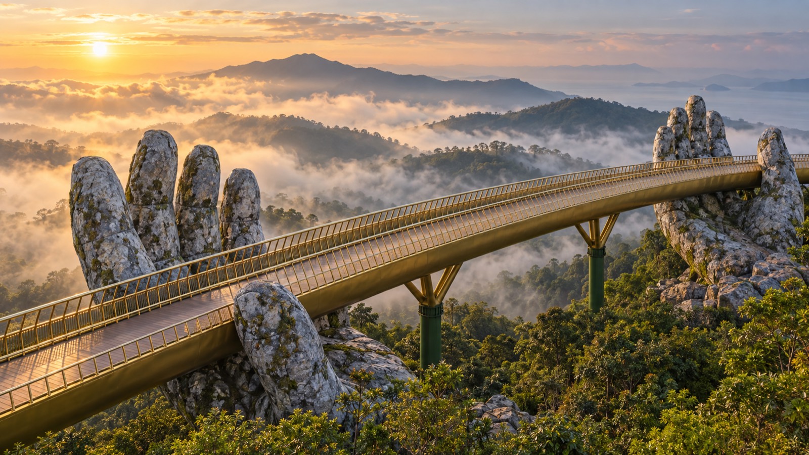 Vietnam, Da Nang and the Golden Bridge